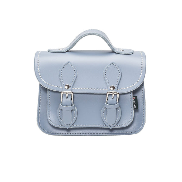 Lilac Grey Leather Micro Satchel - Micro Satchel - Zatchels