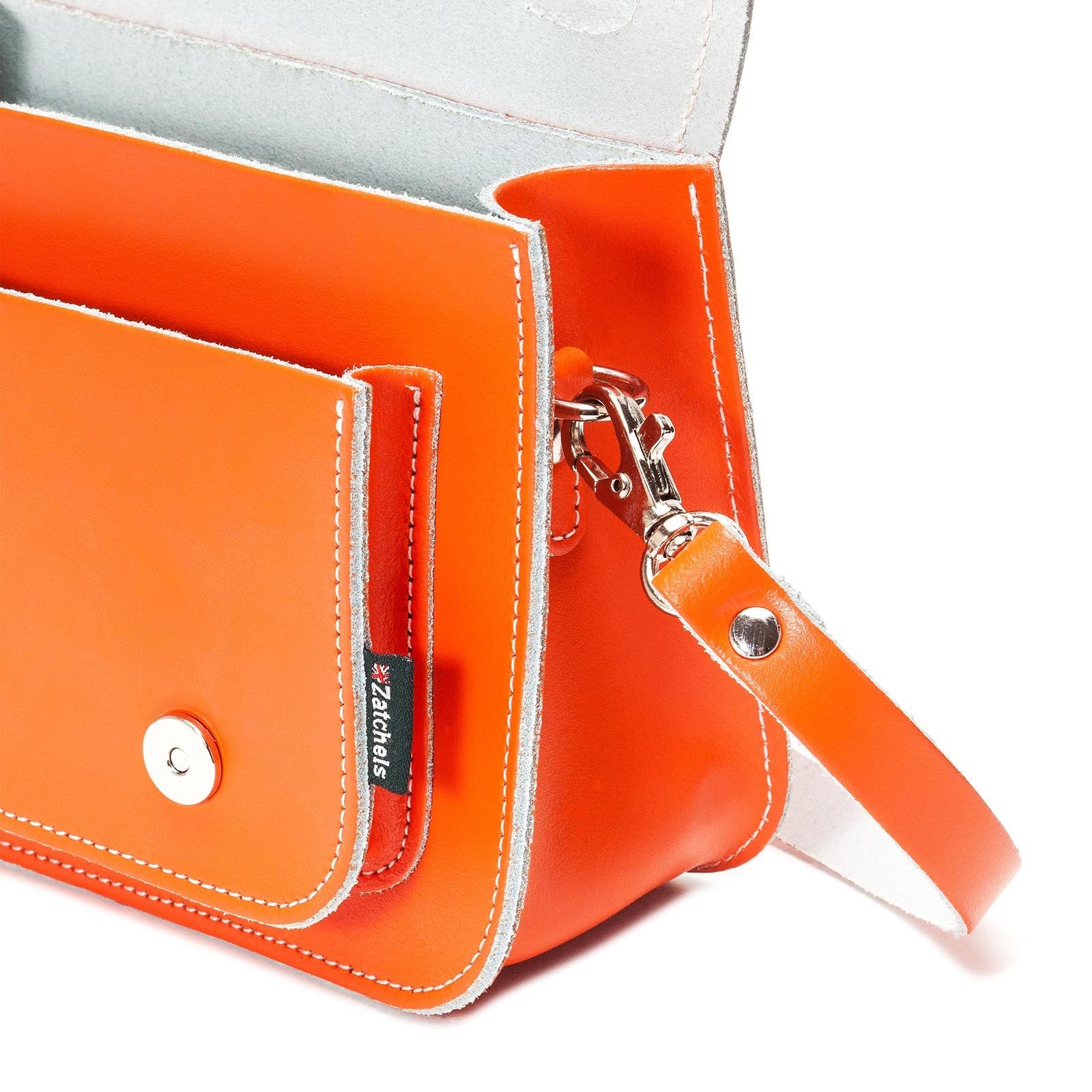 Orange Leather Micro Satchel - Micro Satchel - Zatchels
