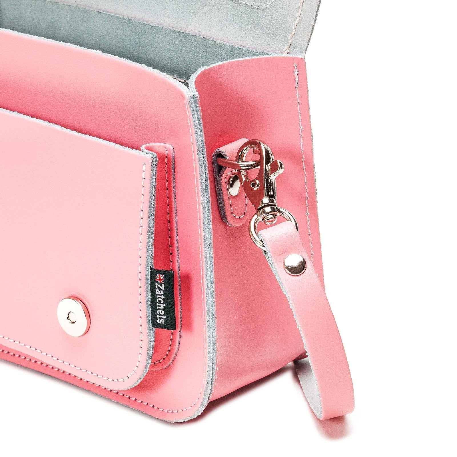 Zatchels Baby Pink Leather Micro Satchel 18cm 7in