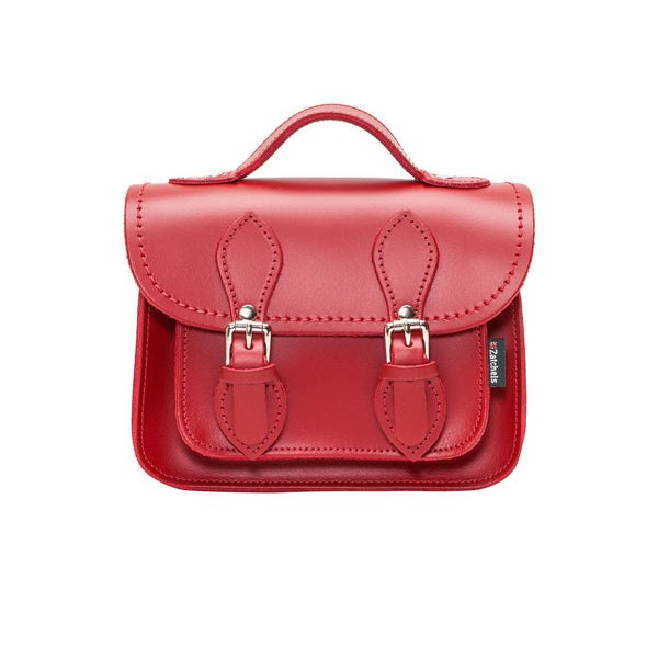 Red Leather Micro Satchel - Micro Satchel - Zatchels