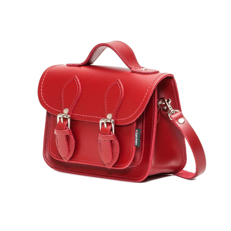 Red Leather Micro Satchel - Micro Satchel - Zatchels