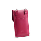 Handmade Leather Mobile Phone Pouch Plus - Magenta