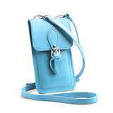 Handmade Leather Mobile Phone Pouch - Pastel Baby Blue