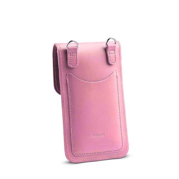 Handmade Leather Mobile Phone Pouch Plus - Pastel Violet