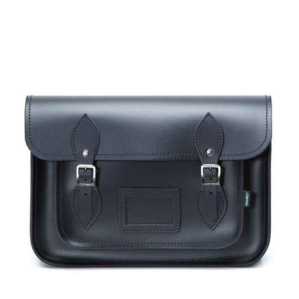 Navy Leather Satchel - Satchel - Zatchels