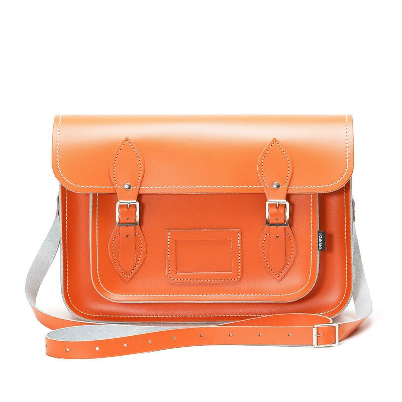 Zatchels Bright Orange Handmade Leather Satchel | 4 Sizes