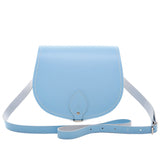 Pastel Baby Blue Leather Saddle Bag - Saddle Bag - Zatchels