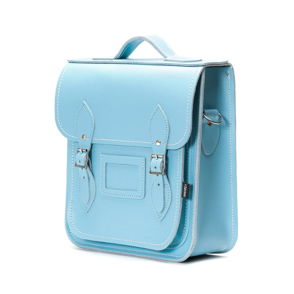 Pastel Baby Blue Leather City Backpack - Backpack - Zatchels