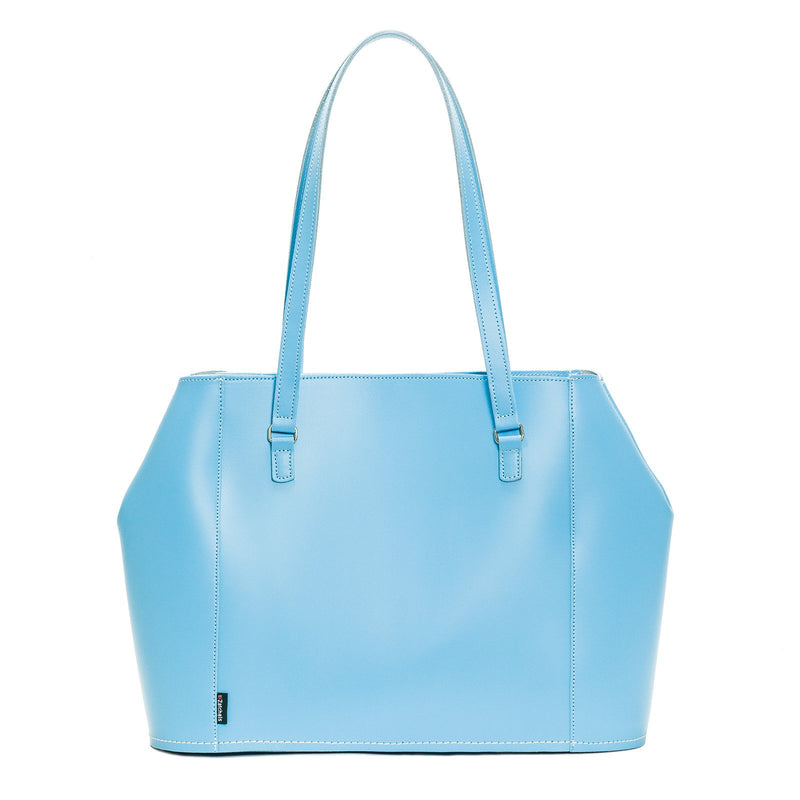 Leather Tote Bag Pastel Baby Blue – Zatchels - Main Image