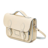 Pastel Cream Leather Midi Satchel - Midi Satchel - Zatchels