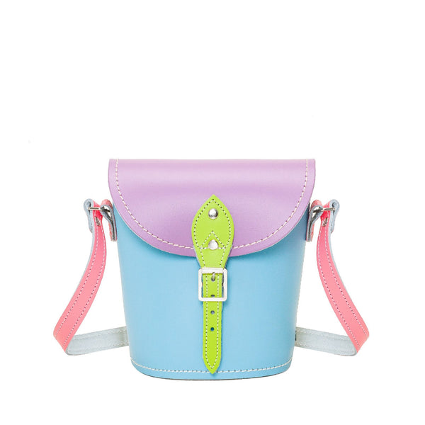 Pastel Kaleidoscope Leather Barrel Bag - Barrel Bag - Zatchels