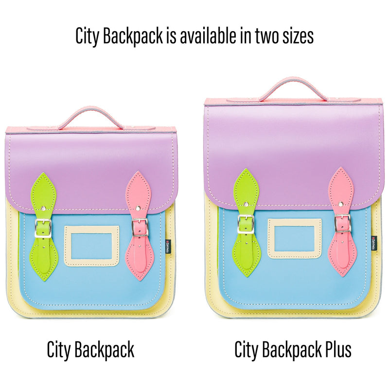 Pastel Kaleidoscope Leather City Backpack - Backpack - Zatchels