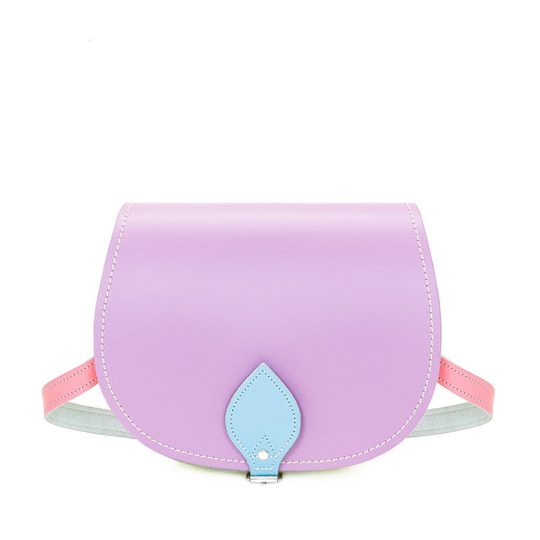 Pastel Kaleidoscope Leather Saddle Bag - Saddle Bag - Zatchels