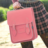 Handmade Leather City Backpack - Rose Quartz