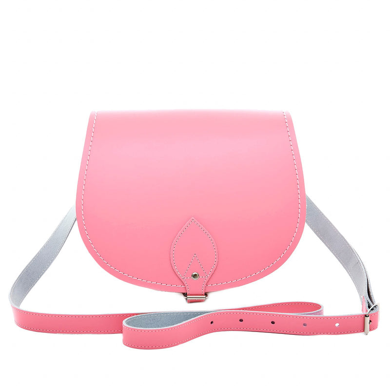 Pastel Pink Leather Saddle Bag - Saddle Bag - Zatchels