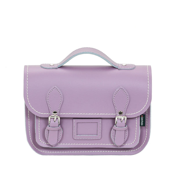 Pastel Violet Leather Midi Satchel - Midi Satchel - Zatchels