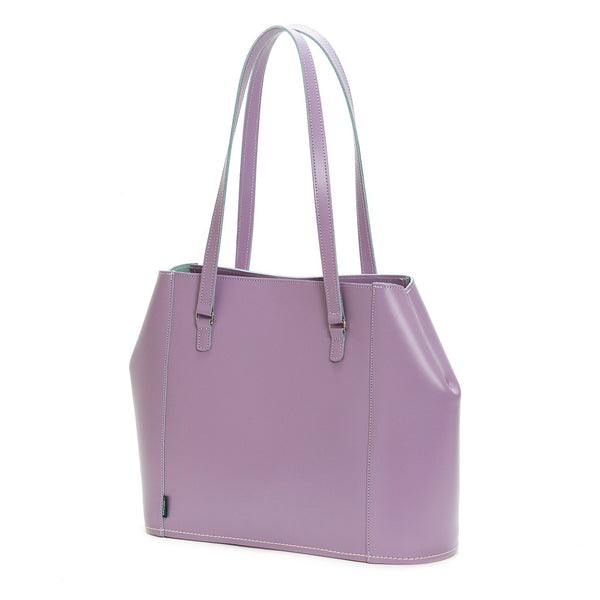 Pastel Violet Leather Tote Bag - Tote - Zatchels