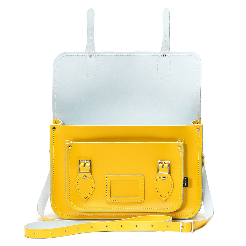 Pastel Daffodil Yellow Leather Satchel - Satchel - Zatchels