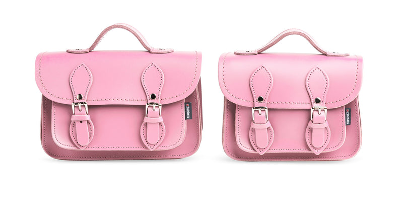 Handmade Leather Micro Satchel - Pastel Pink