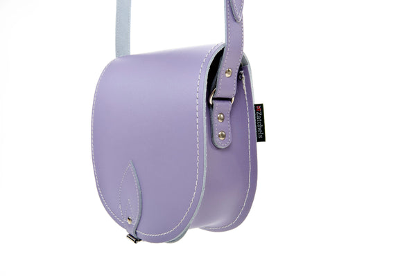 Handmade Leather Saddle Bag - Pastel Violet