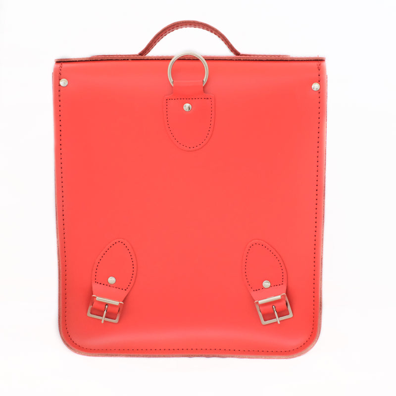 Handmade Leather City Backpack - Pillar Box Red