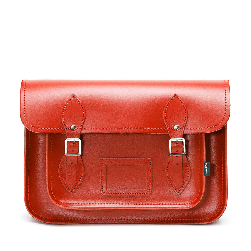 Handmade Leather Satchel - Pillar Box Red