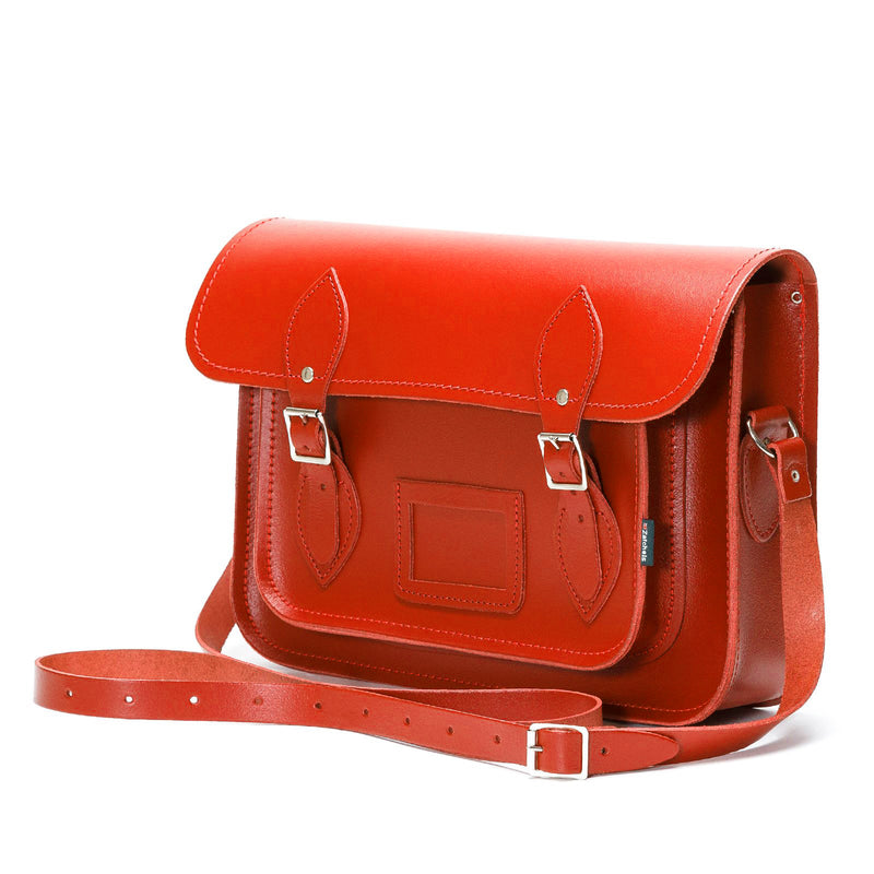 Handmade Leather Satchel - Pillar Box Red
