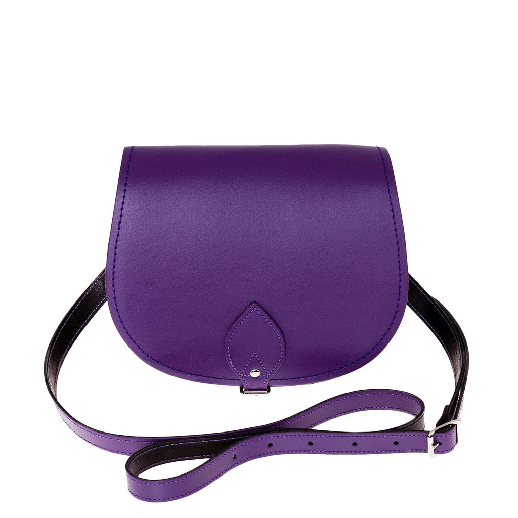 Purple Leather Saddle Bag by Zatchels Sizes BUY ONLINE