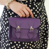 Handmade Leather Micro Satchel - Purple