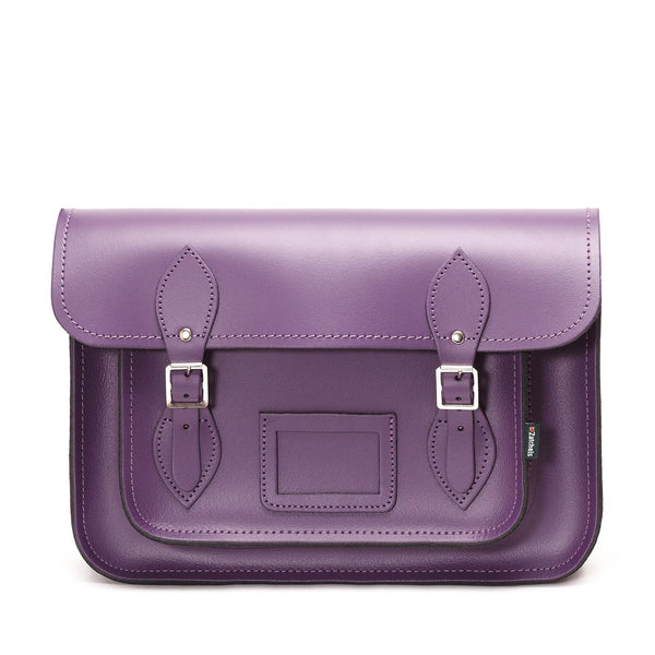 Purple Leather Satchel - Satchel - Zatchels