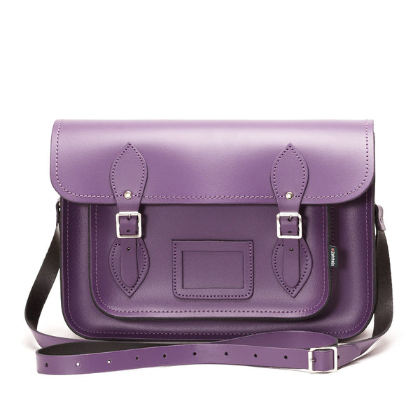 Purple Leather Satchel - Satchel - Zatchels