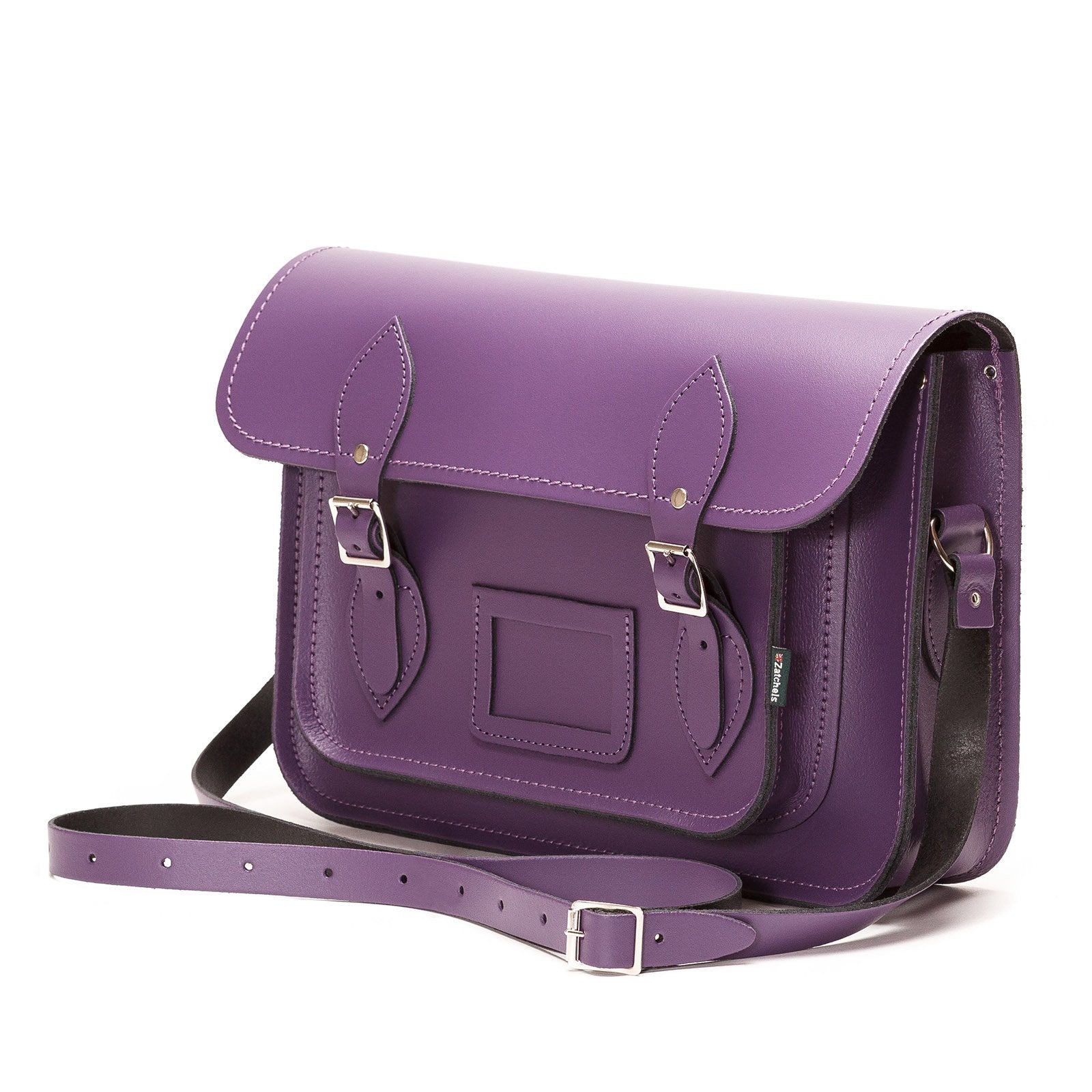 Purple Leather Satchel - Satchel - Zatchels
