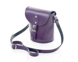 Handmade Leather Barrel Bag - Purple