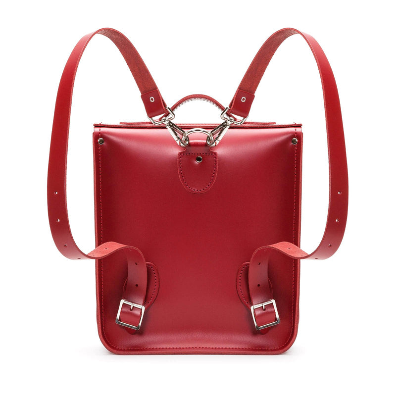 Red on sale leather backpack