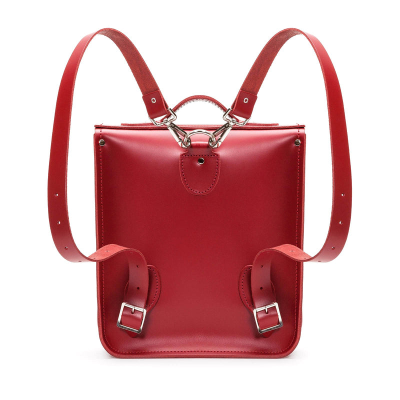 Red Leather City Backpack - Backpack - Zatchels