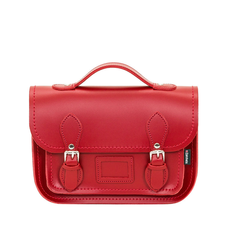 Red Leather Midi Satchel - Midi Satchel - Zatchels