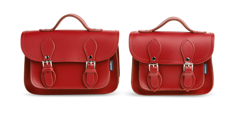 Handmade Leather Micro Satchel - Red