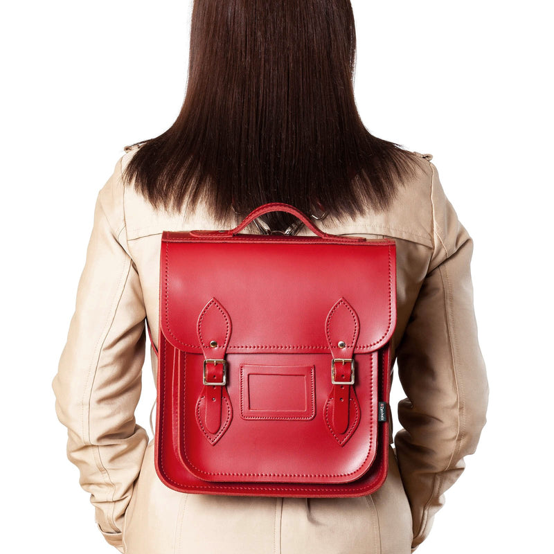 Red Leather City Backpack - Backpack - Zatchels