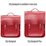 Red Leather City Backpack - Backpack - Zatchels