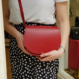 Handmade Leather Saddle Bag - Red