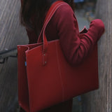 Handmade Leather Shopper - Red