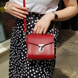 Handmade Leather Sugarcube Handbag - Iced Coffee