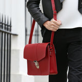 Leather Shoulder Bag - Red