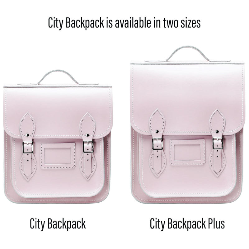 Handmade Leather City Backpack - Rose Quartz