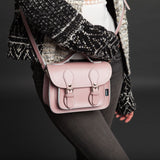 Handmade Leather Micro Satchel - Pastel Pink