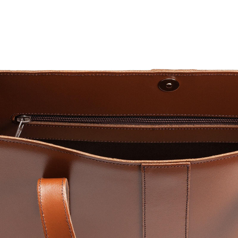 Chestnut Leather Shopper - Shopper - Zatchels