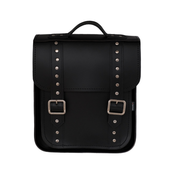 Zatchels Gothic Black Studded Handmade Leather City Backpack