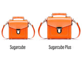 Handmade Leather Sugarcube Handbag - Orange