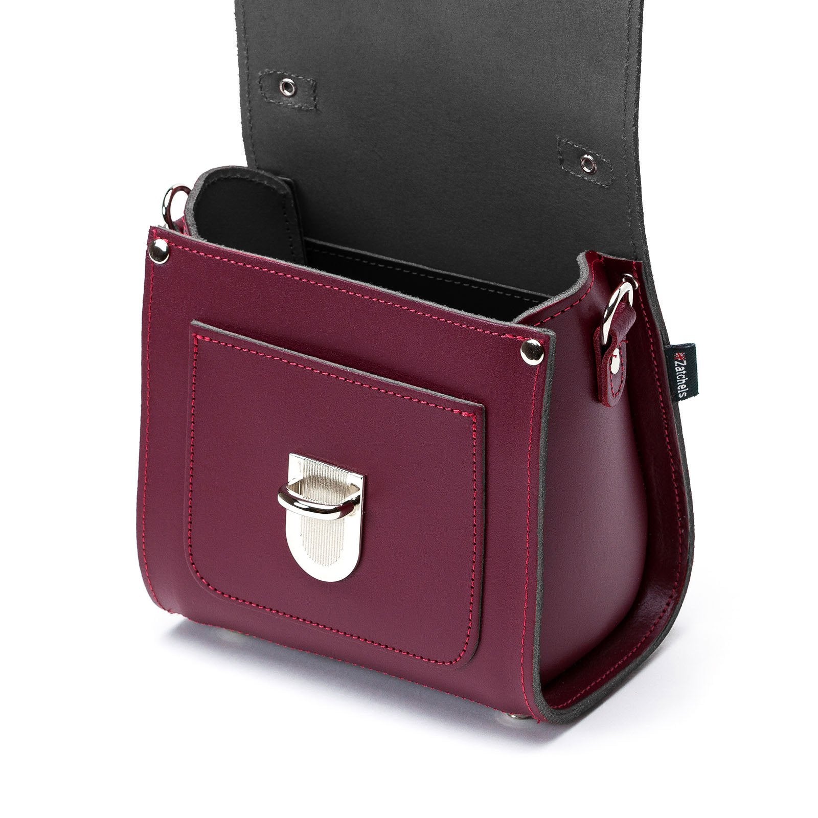 Oxblood Leather Sugarcube bag by Zatchels | BUY ONLINE