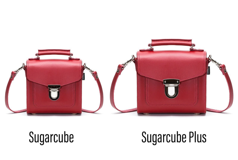 Handmade Leather Sugarcube Handbag - Red